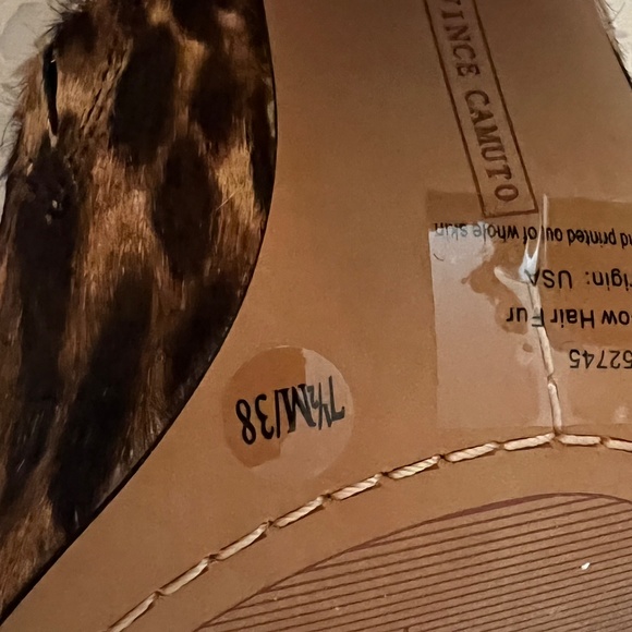 NWOT Leopard Print Open Toe Mules Vince Camuto Shoes Size 7.5 US Animal Print - Picture 6 of 6